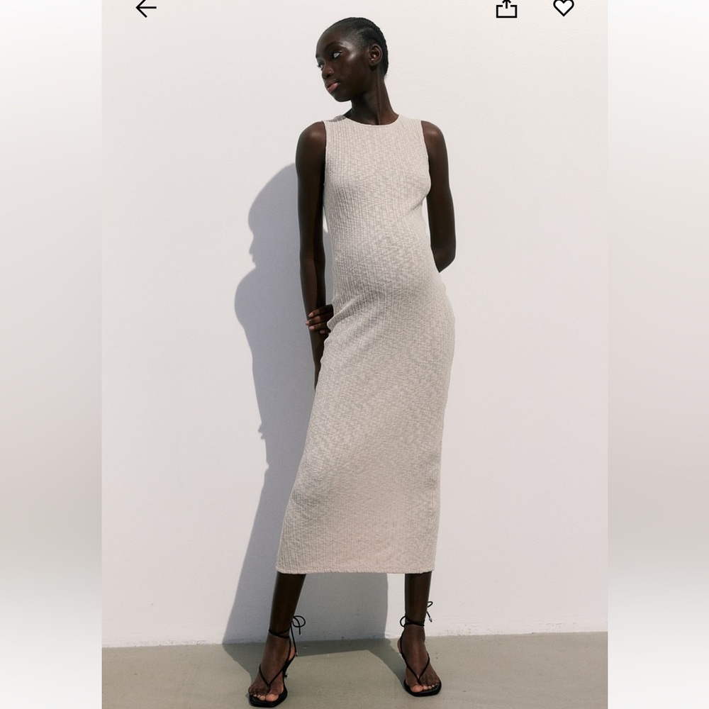 H&M MAMA RIBBED JERSEY DRESS
